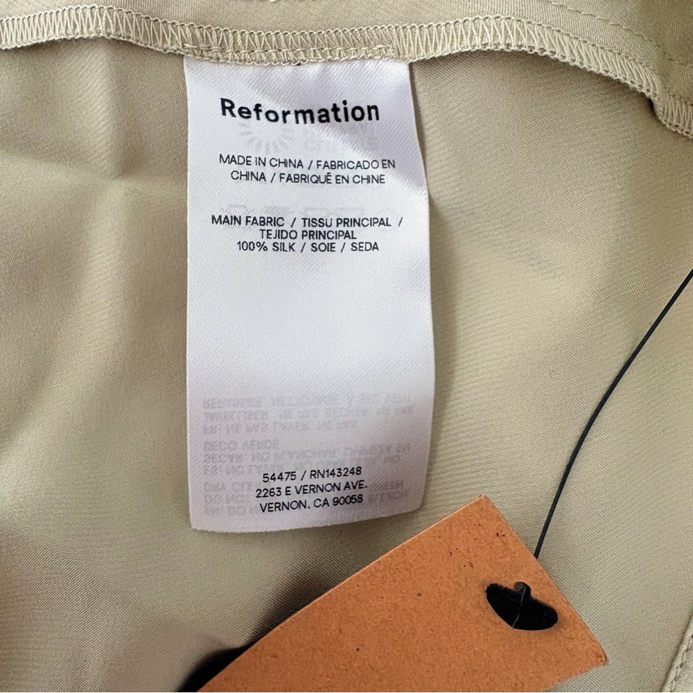 Reformation Ronda Silk Dress in Dried Herbs - Picture 9 of 9